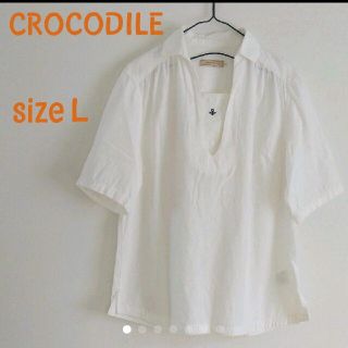 クロコダイル(Crocodile)のクロコダイル 五分袖 ２ｗａｙ シャツ オフホワイト(シャツ/ブラウス(長袖/七分))