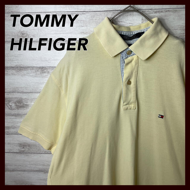 古着 TOMMY HILFIGER トミー ポロシャツ M イエロー メンズのトップス(ポロシャツ)の商品写真