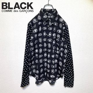 ブラックコムデギャルソン(BLACK COMME des GARCONS)の美品 BLACK COMME des GARÇONS ドット総柄切り替えシャツ(シャツ)