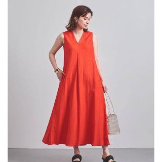 ユナイテッドアローズ(UNITED ARROWS)の【美品】ユナイテッドアローズ　リネン100%ワンピース(ロングワンピース/マキシワンピース)