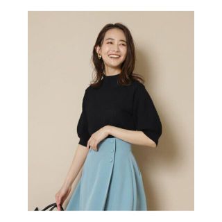 エヌナチュラルビューティーベーシック(N.Natural beauty basic)の■N. Natural Beauty Basic新品■格子柄ボトルネックニット黒(ニット/セーター)