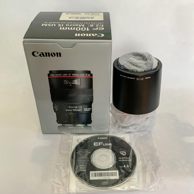 週間売れ筋 ☆CANON - Canon EF100mm 純正フード付 USM IS マクロ f