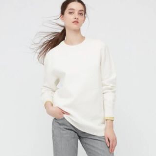 ユニクロ(UNIQLO)のUNIQLO ウォッシャブルストレッチミラノリブクルーネックセーター Sサイズ(ニット/セーター)