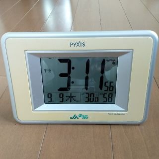 セイコー(SEIKO)のSEIKO PYXIS（ピクシス） 電波時計 NA502W 温度湿度表示付(置時計)