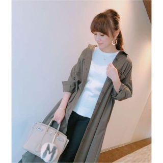 プラステ(PLST)の■PLSTプラステ■美品♪ ボクシーシャツワンピース■渡辺美奈代着用Mカーキ(ロングワンピース/マキシワンピース)