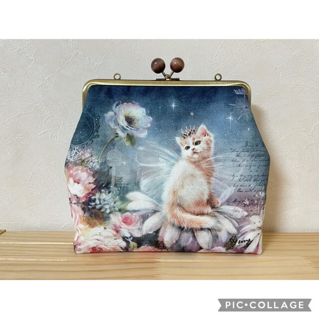 みーさま専用ページ♪大きながま口*妖精ねこ*アッシュデザイン ... アッシュデザイン がま口ポーチ ハンドメイド