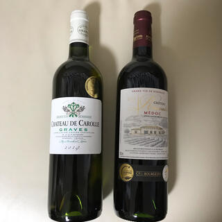 値下げしました〜フランス「金賞受賞」ボルドーワイン　750ml 赤&白2本(ワイン)
