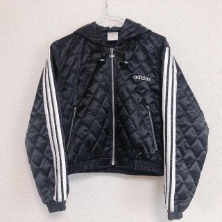 アディダス(adidas)のadidas ショートブルゾン 中綿 フード ジップアップ(ブルゾン)