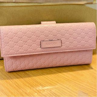 グッチ(Gucci)のGUCCI マイクログッチシマ 長財布 ピンク(財布)