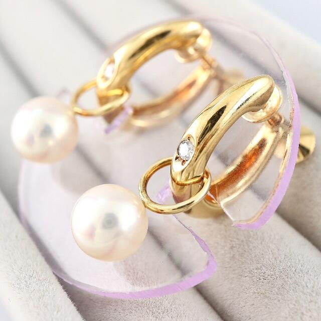 K18＜MIKIMOTO＞　K18　パール　イヤリング　7.8mm