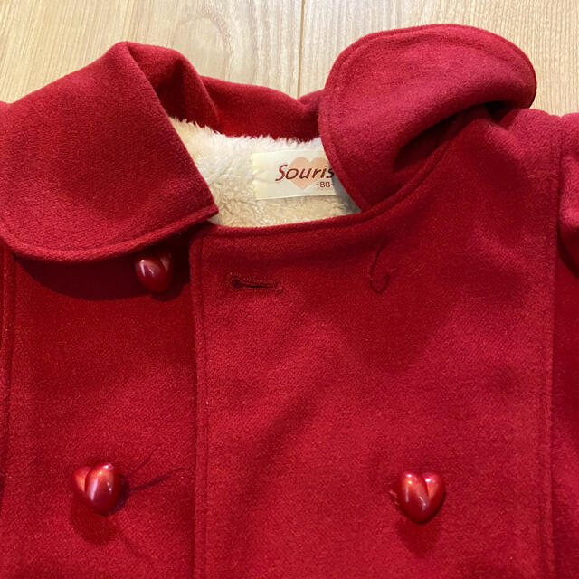 Souris(スーリー)のスーリー　サイズ80 赤コート キッズ/ベビー/マタニティのベビー服(~85cm)(ジャケット/コート)の商品写真