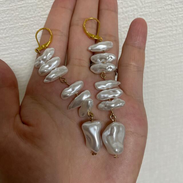 TODAYFUL(トゥデイフル)のバロックパール　ピアス　ゴールド　ハンドメイド ハンドメイドのアクセサリー(ピアス)の商品写真