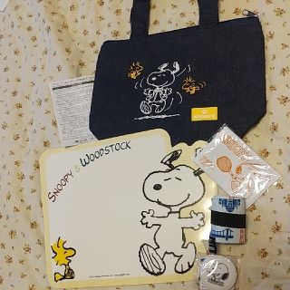 スヌーピー(SNOOPY)のおはぎ様　スヌーピー シュパットS 保冷デニムバッグ、定期入、ホワイトボード (バッグ)