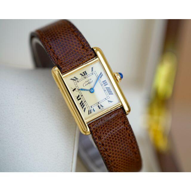 美品 カルティエ マスト タンク アイボリー ローマン SM Cartier39CARTIER