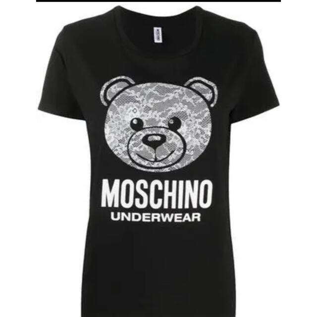 MOSCHINO(モスキーノ)のモスキーノ　半袖　ロゴ　レース　黒　レディース　熊　MOSCHINO ベアー レディースのトップス(Tシャツ(半袖/袖なし))の商品写真