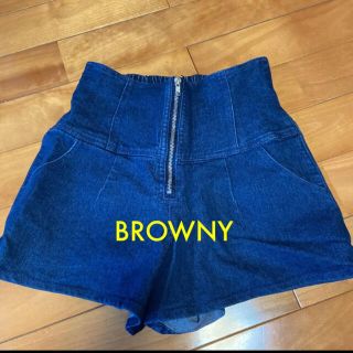 ブラウニー(BROWNY)の美品 BROWNY ハイウエスト キュロット ショート パンツ(ショートパンツ)