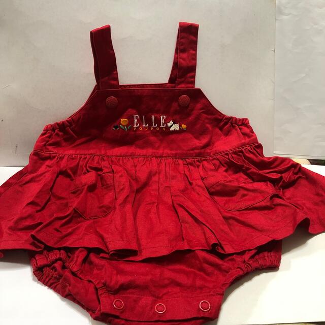 ELLE(エル)のELLE  赤　ロンパース　　 キッズ/ベビー/マタニティのベビー服(~85cm)(ロンパース)の商品写真