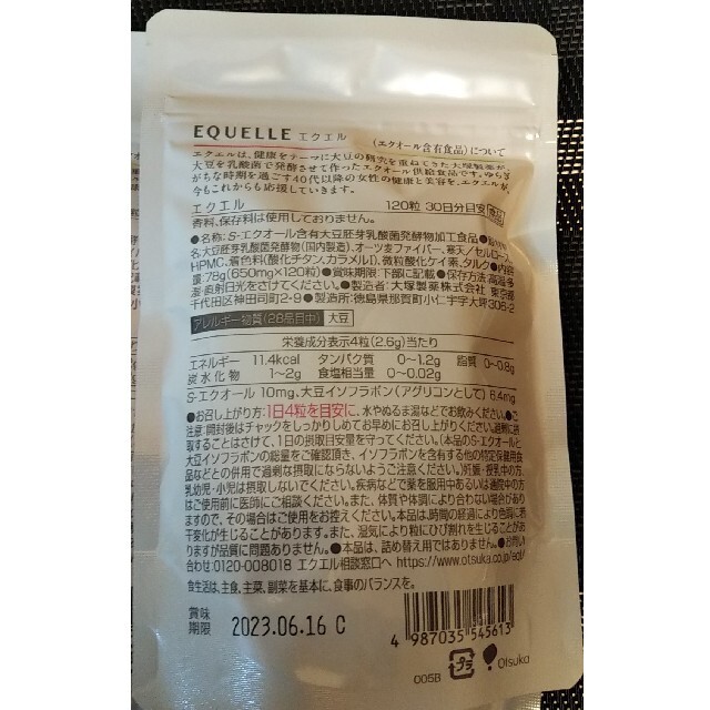 大塚製薬(オオツカセイヤク)のエクエル パウチ 120粒30日分 ×6袋 食品/飲料/酒の健康食品(ビタミン)の商品写真