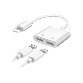 iPhone 充電 2in1 変換 アダプタ 充電 オーディオケーブルアダプター(その他)