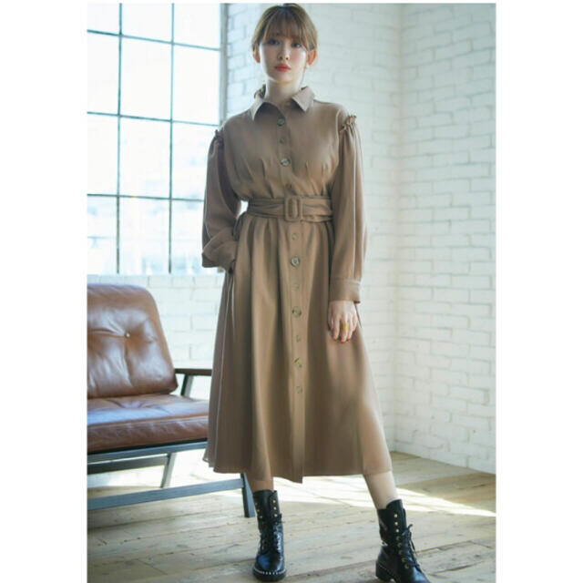 Herlipto Two-Tone Belted Shirt Dress S | フリマアプリ ラクマ