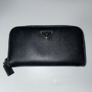 プラダ(PRADA)のPRADA プラダ 長財布　ラウンドファスナー　ブラック(長財布)