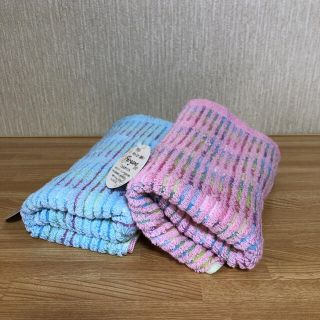 イマバリタオル(今治タオル)の今治 フェイスタオル 2枚セット ピンク&ブルー(タオル/バス用品)