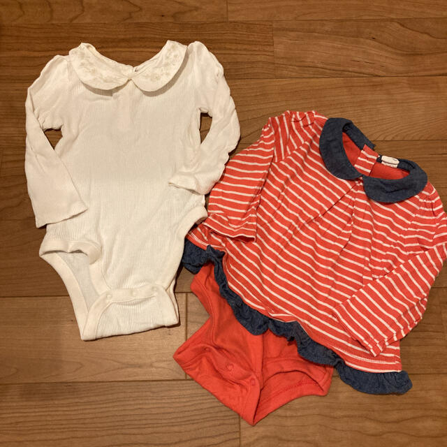 babyGAP(ベビーギャップ)のbaby GAP 長袖ボディシャツ 2着セット キッズ/ベビー/マタニティのベビー服(~85cm)(ロンパース)の商品写真