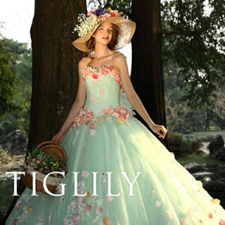 お花のカラードレス TIGLILY ミントグリーン(ウェディングドレス)