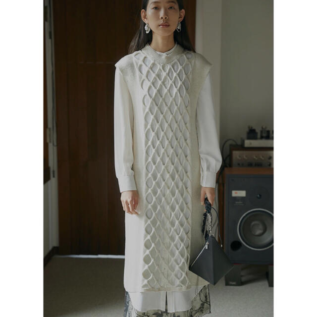 新品【AMERI VINTAGE】LAYERED MESH KNIT DRESS - ロングワンピース ...