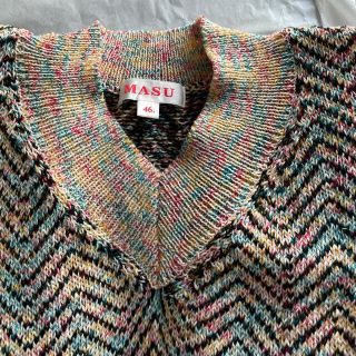 冬の華 【美品】MASU CANDY LONG KNIT BEST サイズ46 メンズ