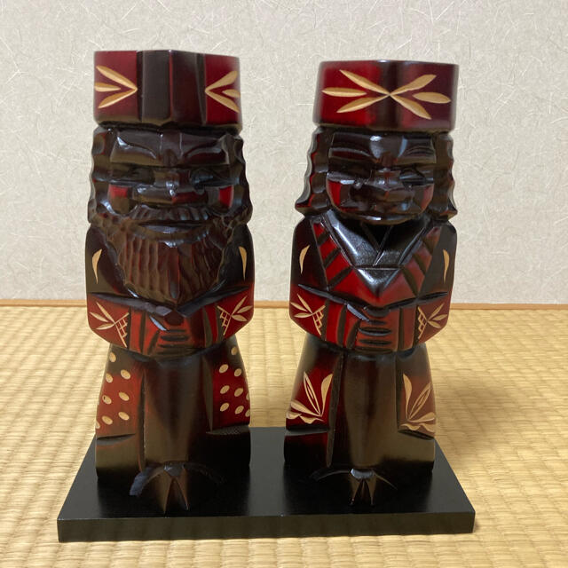アイヌ 木彫り 置物 ニポポ人形 夫婦セット 北海道の通販 by アイヌ 木彫り 置物 ニポポ人形 夫婦セット 北海道の通販 by