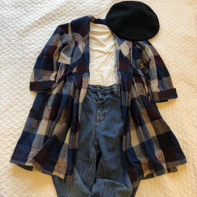 bobo chose(ボボチョース)のネルチェックワンピース キッズ/ベビー/マタニティのキッズ服女の子用(90cm~)(ワンピース)の商品写真