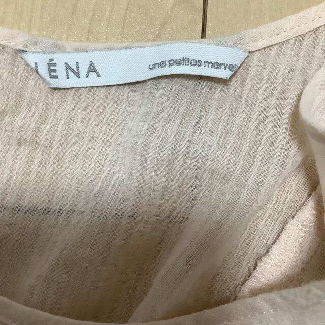 IENA(イエナ)のIENAイエナ●美品●ラッフルブラウスカットソー薄いサーモンピンク レディースのトップス(シャツ/ブラウス(半袖/袖なし))の商品写真