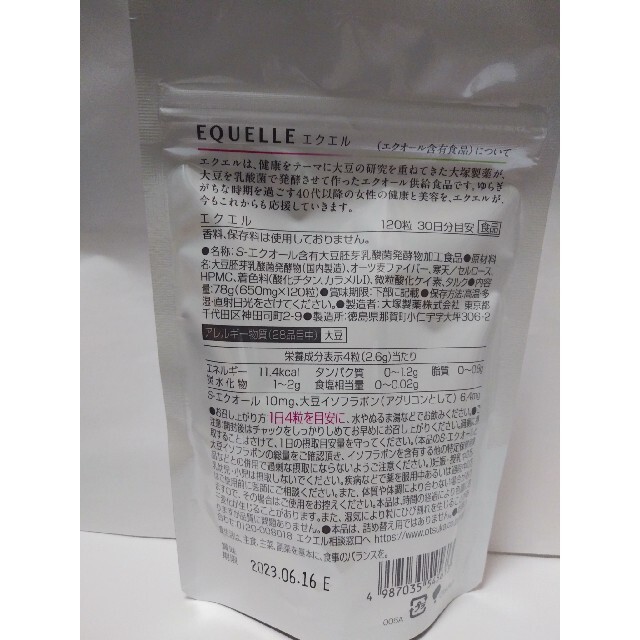 大塚製薬(オオツカセイヤク)の【新品・未開封】エクエル パウチ 120粒×6袋 セット 食品/飲料/酒の健康食品(ビタミン)の商品写真