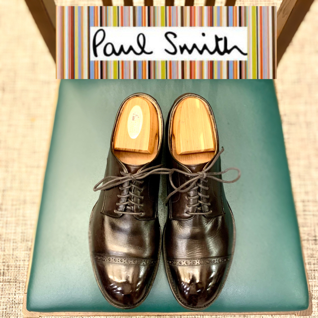 Paul Smith - イタリア製《Paul Smith》外羽根キャップトゥUK6.5の通販 ... ポールスミス ドレスシューズ プレーントゥ 外羽根 ブラウン