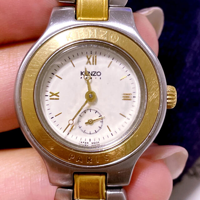 KENZO(ケンゾー)の【KENZO】ツインカラー　腕時計　vintage 稼働品　美品　ケンゾー レディースのファッション小物(腕時計)の商品写真