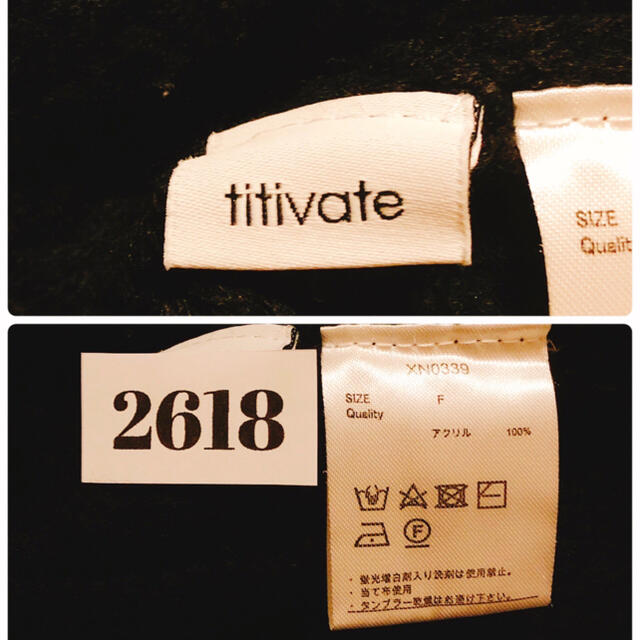 titivate(ティティベイト)のtitivate ティティベイト 長袖ニット セーター キーネック ブラック レディースのトップス(ニット/セーター)の商品写真