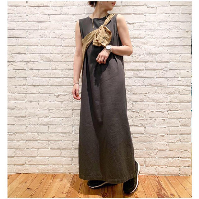 ロングワンピース/マキシワンピース専用　　Dobbystripe Slit Dress