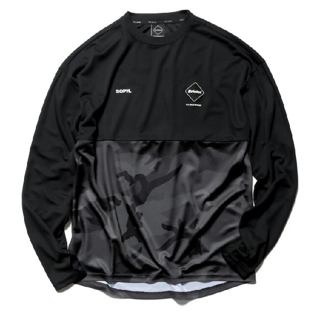 F.C.Real Bristol L/S CAMOFLAGE TEAM XL 黒Tシャツ/カットソー(七分/長袖)