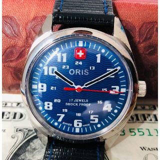 オリス(ORIS)のクールなブルー！ORISオリス1970'Sヴィンテージ メンズ腕時計 056(腕時計(アナログ))