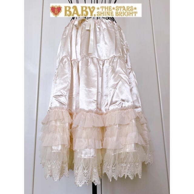 BABY,THE STARS SHINE BRIGHT(ベイビーザスターズシャインブライト)の【未着用】BABY, THE STARS★ レースフリルペチコート レディースのスカート(ひざ丈スカート)の商品写真