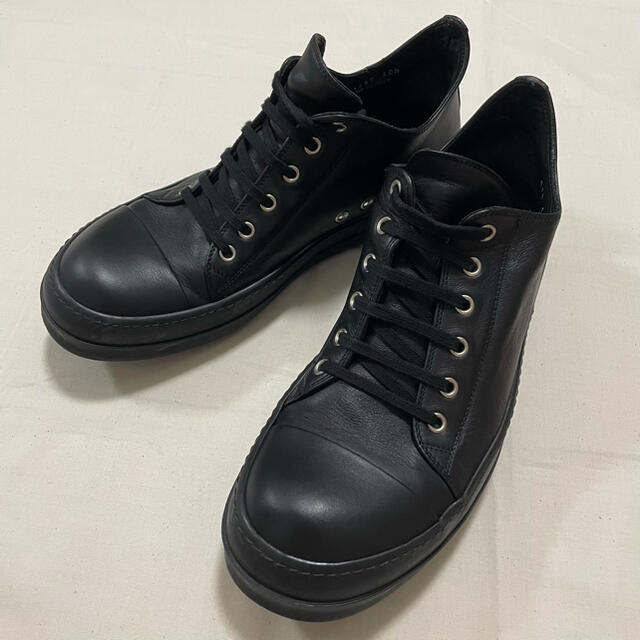RICK OWENS ラモーンズ オールレザー スニーカー - スニーカー