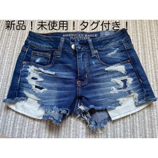 アメリカンイーグル(American Eagle)の新品、未使用、タグ付き！アメリカンイーグル　デニム　ショートパンツ！us2サイズ(ショートパンツ)