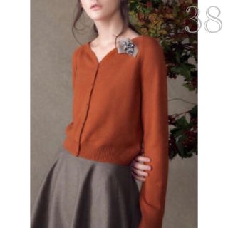 フォクシー(FOXEY)の    美品▫️FOXEY 38✧オレンジ系˳カシミヤ༚Sweet ✧カーディ(カーディガン)