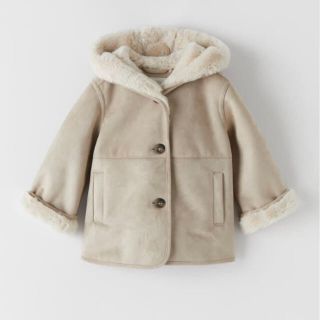 ザラキッズ(ZARA KIDS)の新品未使用☆zara kids ムートン風コート　92cm(コート)