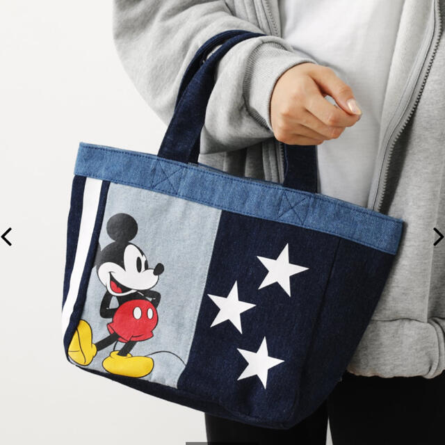 RODEO CROWNS WIDE BOWL(ロデオクラウンズワイドボウル)のロデオクラウンズ(MICKEY)BLUE TOTE ミッキーマウス　トートバッグ レディースのバッグ(トートバッグ)の商品写真