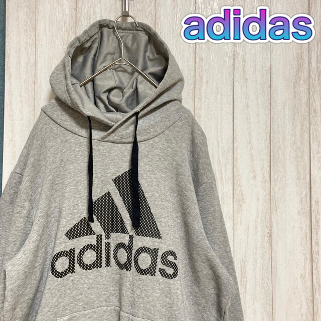 adidas(アディダス)の☆訳あり☆ adidas アディダス ドット柄　パフォーマンスロゴ　パーカー メンズのトップス(パーカー)の商品写真