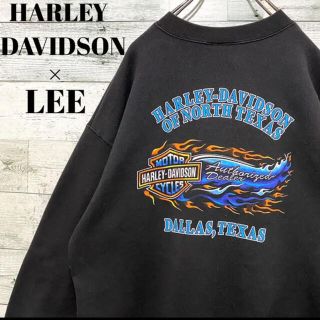 ハーレーダビッドソン(Harley Davidson)の激レア　ハーレーダビッドソン×LEE☆両面ビッグロゴ ブラック スウェット L(スウェット)