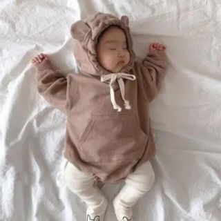 ベビーギャップ(babyGAP)の【最終値下げ】くま耳ロンパース　80センチ(ロンパース)