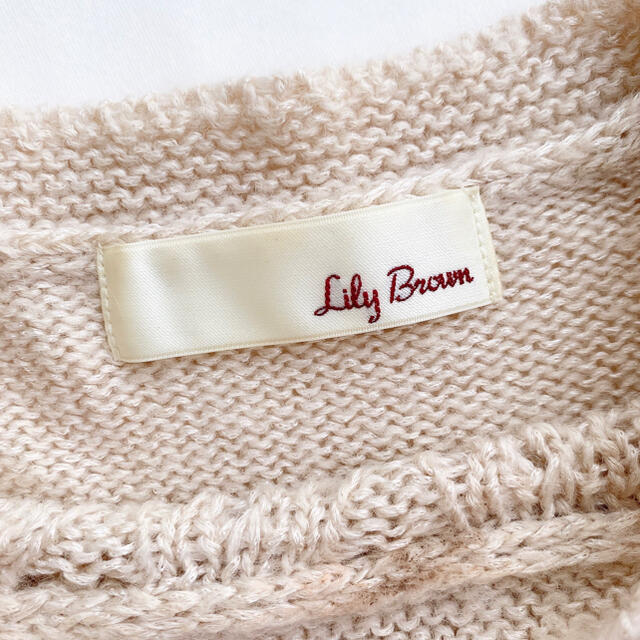 Lily Brown(リリーブラウン)のLily Brown 透かし柄編みニットプルオーバー（F） レディースのトップス(ニット/セーター)の商品写真